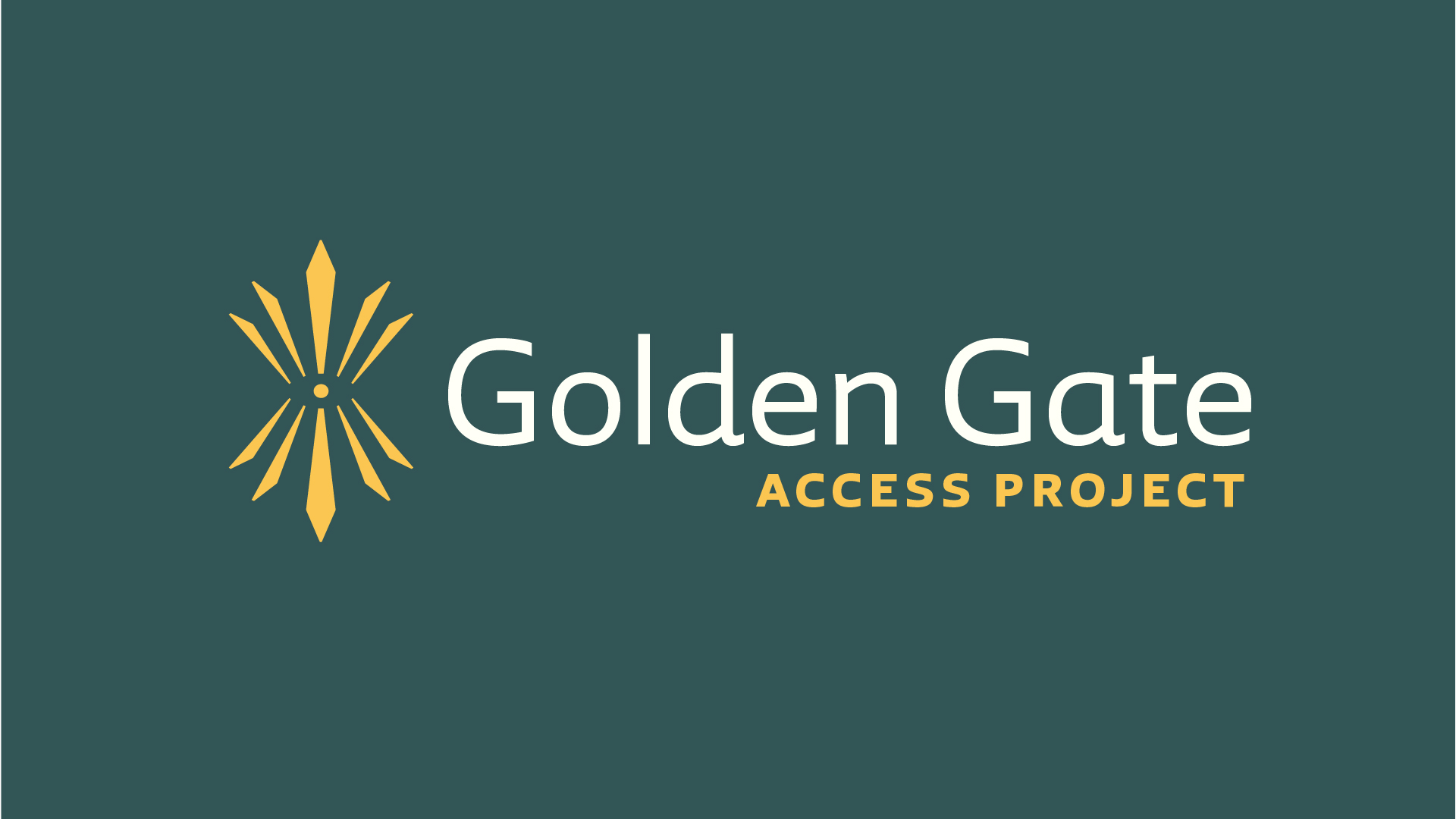 Golden Gate Access logo full color dark green background and rich orange